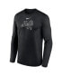 Фото #3 товара Men's Black New York Mets Authentic Collection Practice Performance Long Sleeve T-Shirt