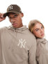 New Era unisex NY logo hoodie in stone