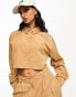 ASOS DESIGN cord cropped shirt in camel co-ord