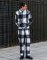 Фото #2 товара Labelrail x Isaac Hudson brushed check wide leg turn-up trousers co-ord in multi