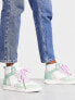 Фото #1 товара Pimkie high top trainers in white with green colourblock