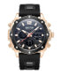 Фото #1 товара Наручные часы Stuhrling Men's Black Alligator Embossed Genuine Leather Strap Watch 42mm.