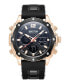 ფოტო #1 პროდუქტის Men's Ana-digi Black Silicon Strap Watch, 43.5mm