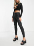 Фото #3 товара River Island Molly mid rise coated skinny jean in black