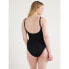 Фото #4 товара Time and Tru One Piece Swimsuit Women Black Wire Front V-Neck Shoulder Straps 1X