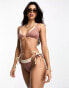 Фото #4 товара Miss Selfridge double layer 2 in1 tie side bikini bottom in chocolate