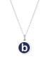 ფოტო #26 პროდუქტის Mini Initial Pendant Necklace in Sterling Silver and Navy Enamel, 16" + 2" Extender