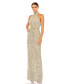 ფოტო #1 პროდუქტის Women's Ieena Sequined Halter Neck Belted Soft Tie Dress