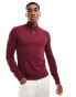 Фото #1 товара Polo Ralph Lauren icon logo slim fit long sleeve pique polo in burgundy marl