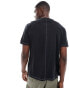 Another Influence contrast stitch t-shirt in black