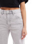 Pull&Bear high waisted wide leg jeans in light grey