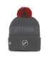 ფოტო #3 პროდუქტის Men's Charcoal Ottawa Senators Authentic Pro Home Ice Cuffed Knit Hat with Pom