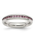 Фото #1 товара Stainless Steel Polished 4mm June Pink CZ Ring