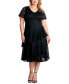 ფოტო #1 პროდუქტის Plus Size Lace Affair Tiered Cocktail Dress