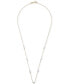 Фото #3 товара Macy's cultured Freshwater Pearl (3mm) Station 17" Collar Necklace in 14k Gold-Plated Sterling Silver