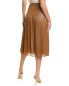 Lafayette 148 New York Kessler Pleated Skirt Women's Brown 6