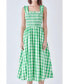 Women's Check Print Smocked Dress