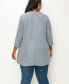 Фото #2 товара Plus Size Cozy 3/4 Rolled Sleeve Button Back Top