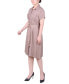 ფოტო #3 პროდუქტის Petite Short Sleeve Belted Utility Style Dress