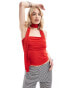 Фото #1 товара Extro & Vert tie neck bandeau top in red