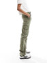 ASOS DESIGN Tall slim cargo with pockets in khaki