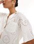 New Look broderie overhead shirt in white