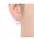 ფოტო #2 პროდუქტის GV Sterling Silver White Gold Plated Clear Round Cubic Zirconia Open Pear Drop Earrings