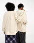 COLLUSION Unisex varsity embroidery oversized sweatshirt in oatmeal