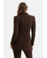 Фото #4 товара Women's Shoulder Pad Double-Breasted Blazer