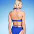 Фото #4 товара Women's Lightly Lined Ribbed Halter Bikini Top - Shade & Shore Blue 38C