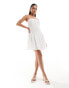 Kyo The Brand chiffon bandeau ruffle hem mini dress in white