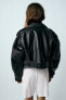 Фото #26 товара Укороченная куртка из искусственной кожи в байкерском стиле ZARA