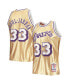 Men's Kareem Abdul-Jabbar Gold Los Angeles Lakers 75th Anniversary 1983-84 Hardwood Classics Swingman Jersey