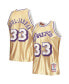 ფოტო #2 პროდუქტის Men's Kareem Abdul-Jabbar Gold Los Angeles Lakers 75th Anniversary 1983-84 Hardwood Classics Swingman Jersey