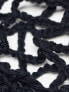 COLLUSION crochet festival skull cap with tie detail in black