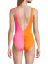 Фото #2 товара Solid & Striped Womens The Lucia Color Blocked Ruched One Piece Swimsuit Size S