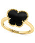 ფოტო #1 პროდუქტის EFFY® Onyx Butterfly Silhouette Statement Ring in 14k Gold