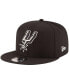 Фото #1 товара Men's Black San Antonio Spurs Official Team Color 9FIFTY Snapback Hat