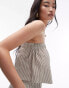 Фото #4 товара Topshop cotton stripe bandeau top in olive stripe