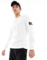 Calvin Klein Jeans waffle longsleeve t-shirt in white