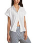 Фото #1 товара Women's Linen Short-Sleeve Button-Down Shirt