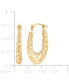 ფოტო #5 პროდუქტის Scalloped Oval Hoop Earrings in 10k Gold