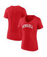 ფოტო #2 პროდუქტის Women's Scarlet Nebraska Huskers Basic Arch V-Neck T-shirt
