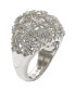 Фото #2 товара Suzy Levian Sterling Silver Cubic Zirconia Double Layer Open Web Ring