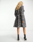 Фото #4 товара Lipsy dropped collar wrap coat in houndstooth check