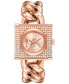 ფოტო #1 პროდუქტის Women's MK Chain Lock Three-Hand Rose Gold-Tone Stainless Steel Watch 25mm