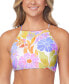 ფოტო #1 პროდუქტის Juniors' Shorebreak Printed Bikini Top
