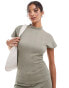 Фото #1 товара Vila stretch ruched side drop shoulder top co-ord in taupe