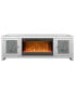 Mirror Glass TV Stand With Electric Fireplace, Crystal Decor Doors, 7 Colors Choosen, Remote Control