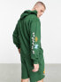 ASOS DESIGN co-ord oversized hoodie in dark green with skate multiplacement puff print